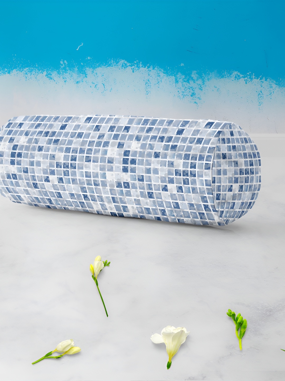 

ArtzFolio White & Grey 2 Pieces Printed Eco-Friendly Bolster Covers