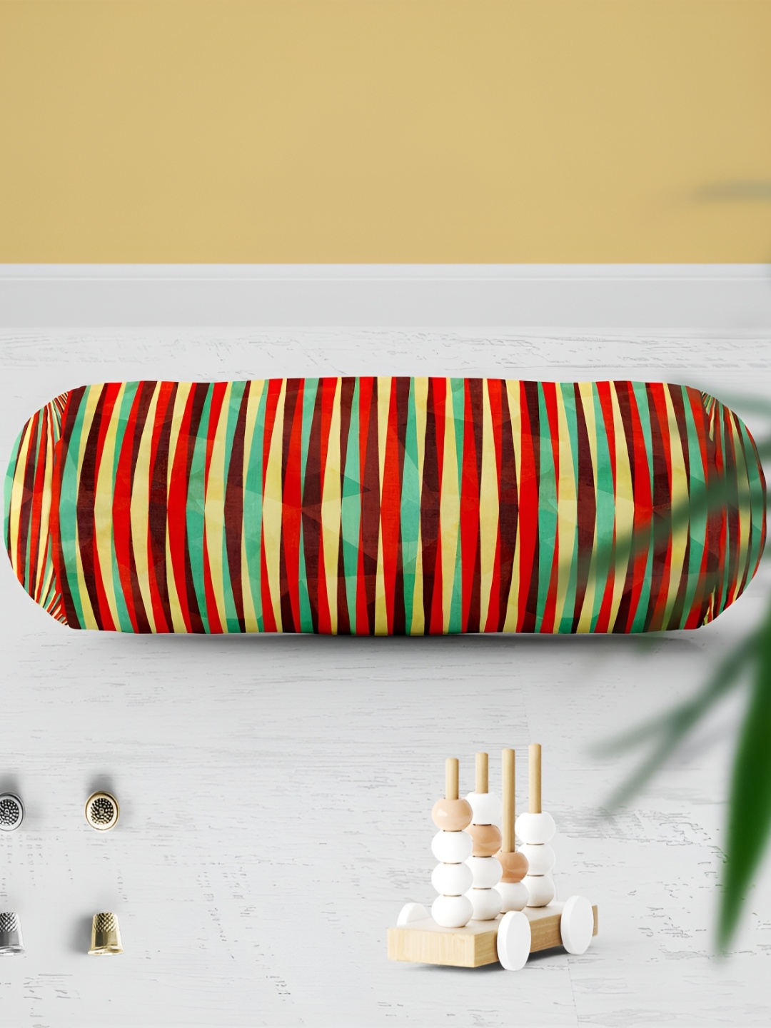 

ArtzFolio Brown & Red 2 Pieces Printed Bolster Covers