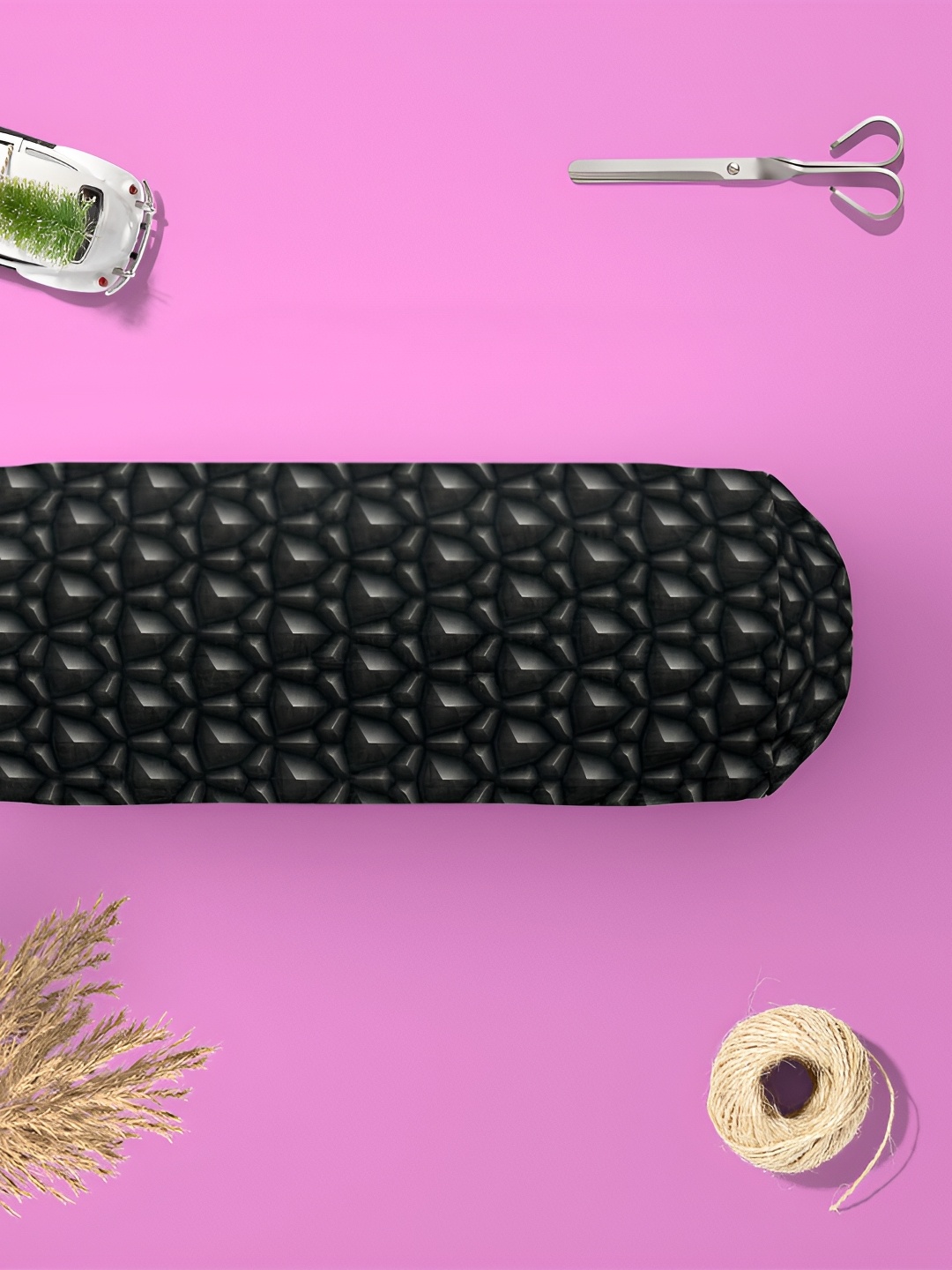 

ArtzFolio 2 Pieces Black & Grey Printed Eco-Friendly Bolster Covers