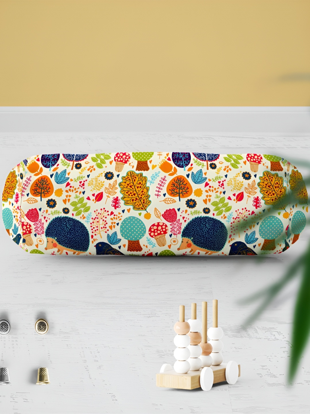 

ArtzFolio White & Blue 2 Pieces Printed Eco-Friendly Bolster Covers