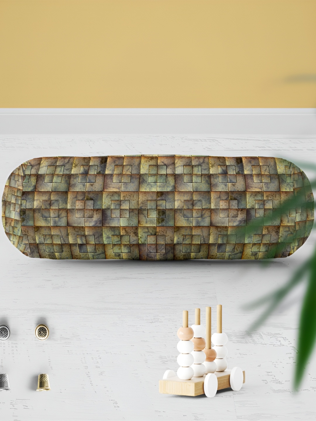 

ArtzFolio Grey & Brown 2 Pieces Printed Eco-Friendly Bolster Covers