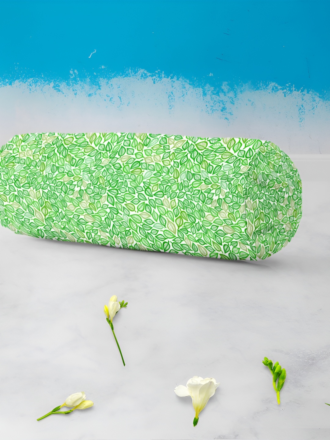 

ArtzFolio Green & White 2Pcs Printed Bolster Covers
