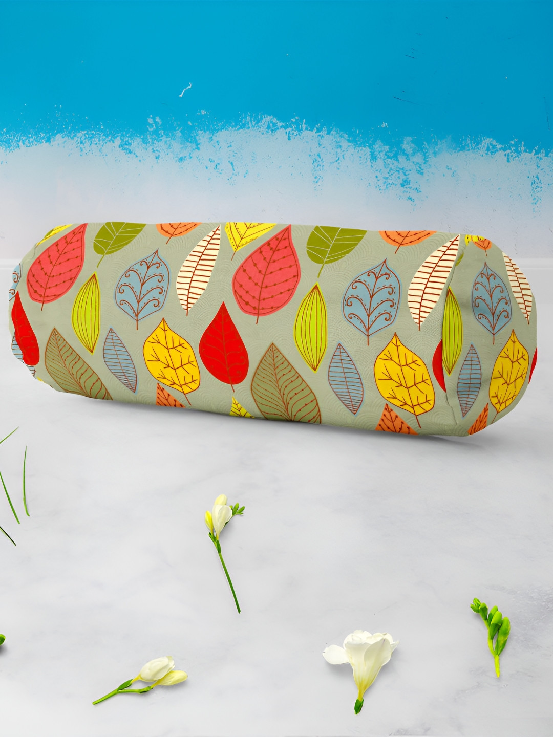 

ArtzFolio Green & Red 2 Pieces Floral Printed Eco-Friendly Bolster Covers