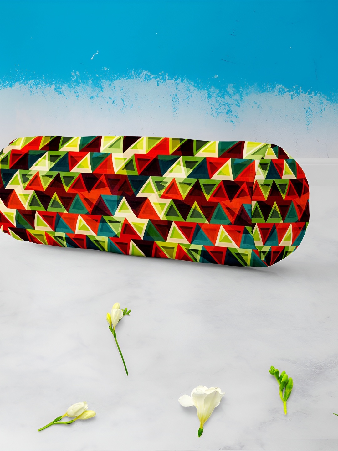 

ArtzFolio Green & Red 2Pcs Printed Bolster Covers