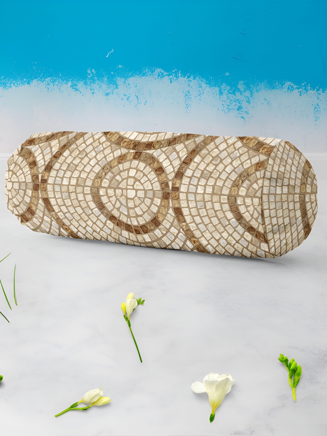 

ArtzFolio 2-Pcs Brown & Beige Printed Bolster Covers