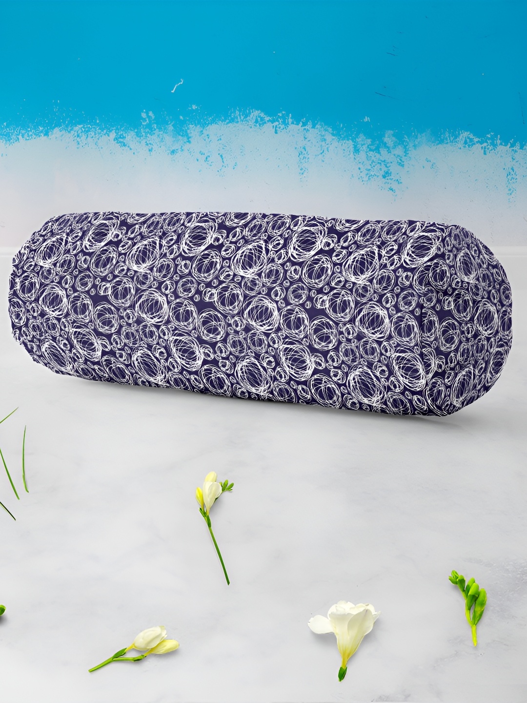 

ArtzFolio 2 Pieces Blue & White Printed Eco-Friendly Bolster Covers