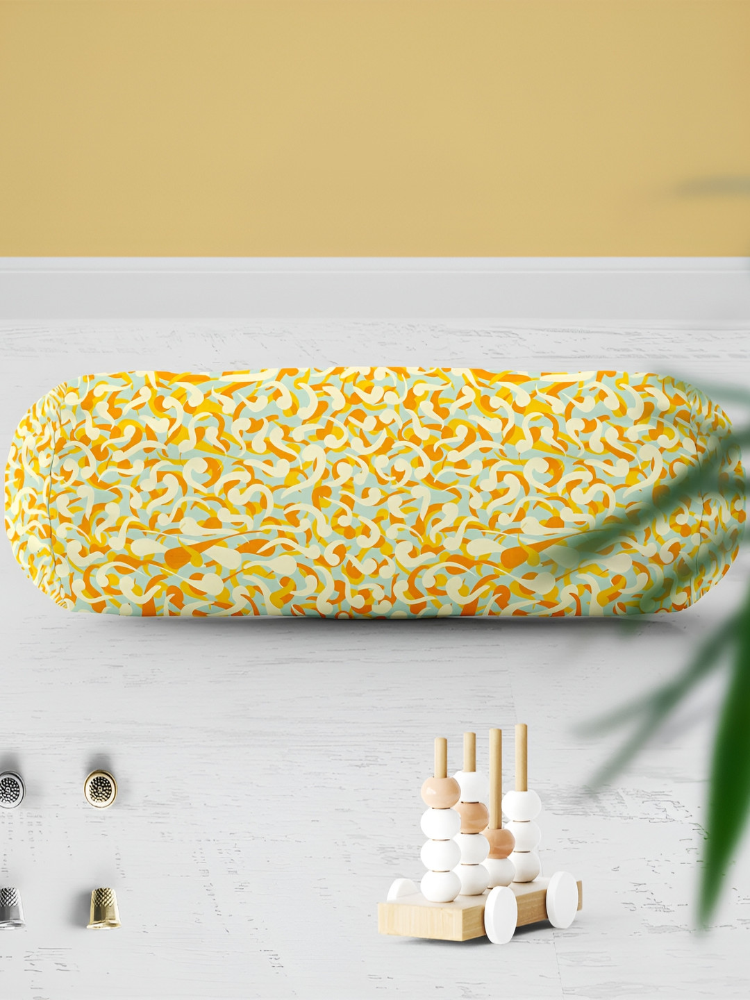 

ArtzFolio Beige & Orange 2 Pieces Printed Eco-Friendly Bolster Covers