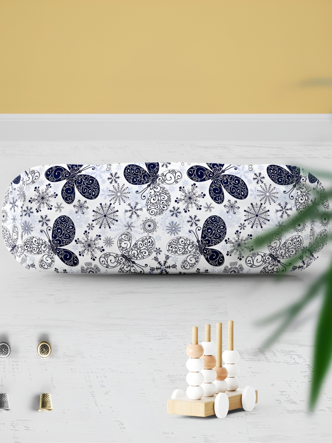 

ArtzFolio White & Black 2 Pieces Printed Bolster Covers