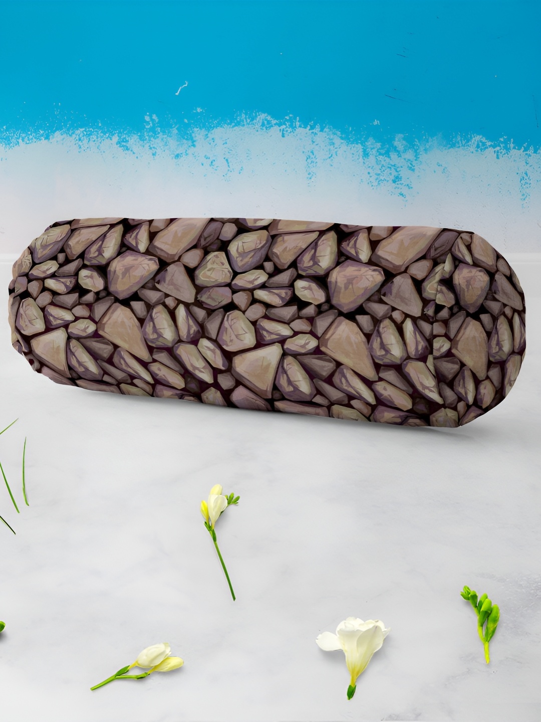 

ArtzFolio Beige & Purple 2 Pieces Printed Bolster Covers