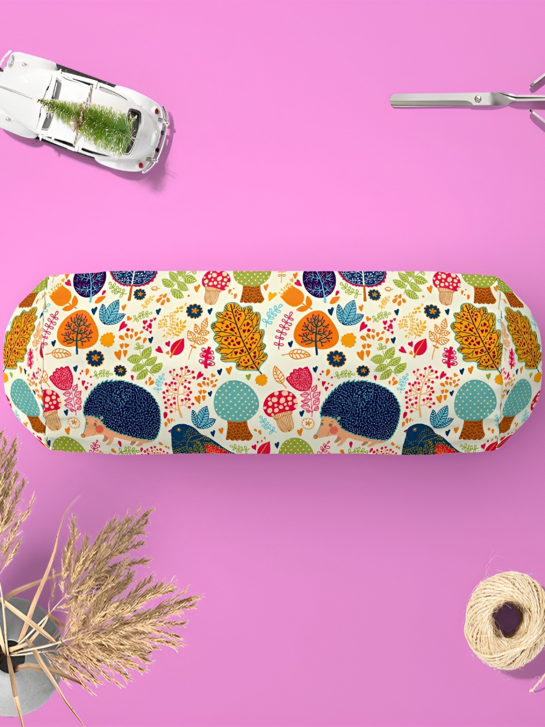 

ArtzFolio Beige 2-Pcs Printed Bolster Covers