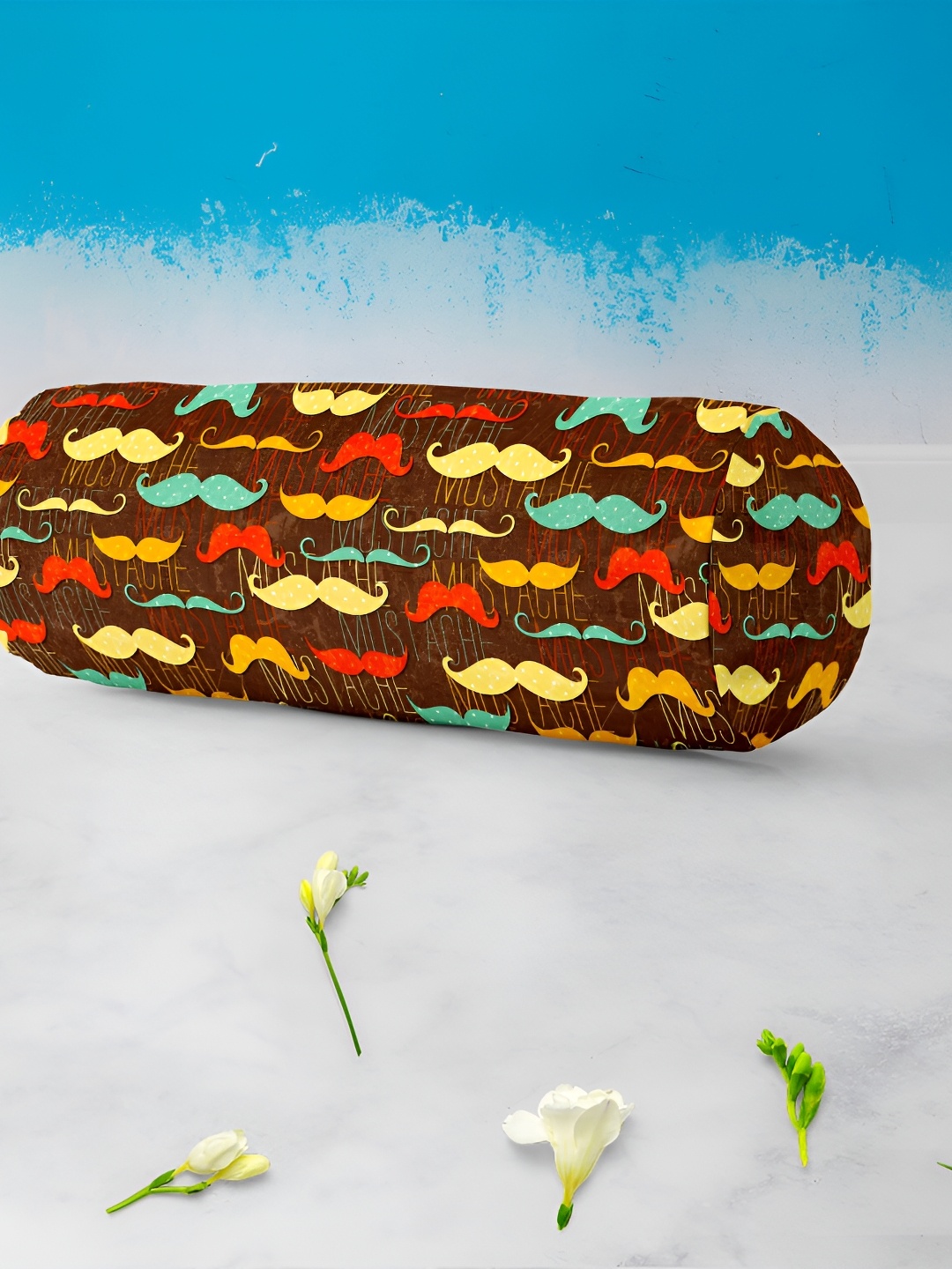 

ArtzFolio Brown & Red 2 Pieces Printed Bolster Covers