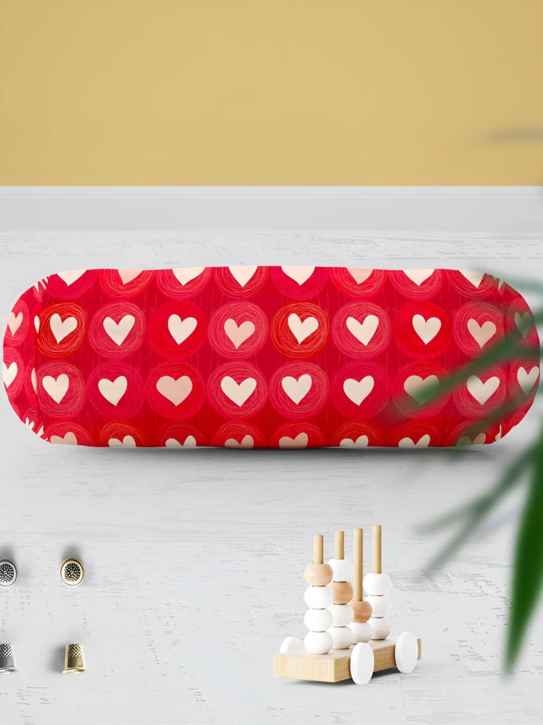 

ArtzFolio Red & White 2 Pieces Printed Eco-Friendly Bolster Covers