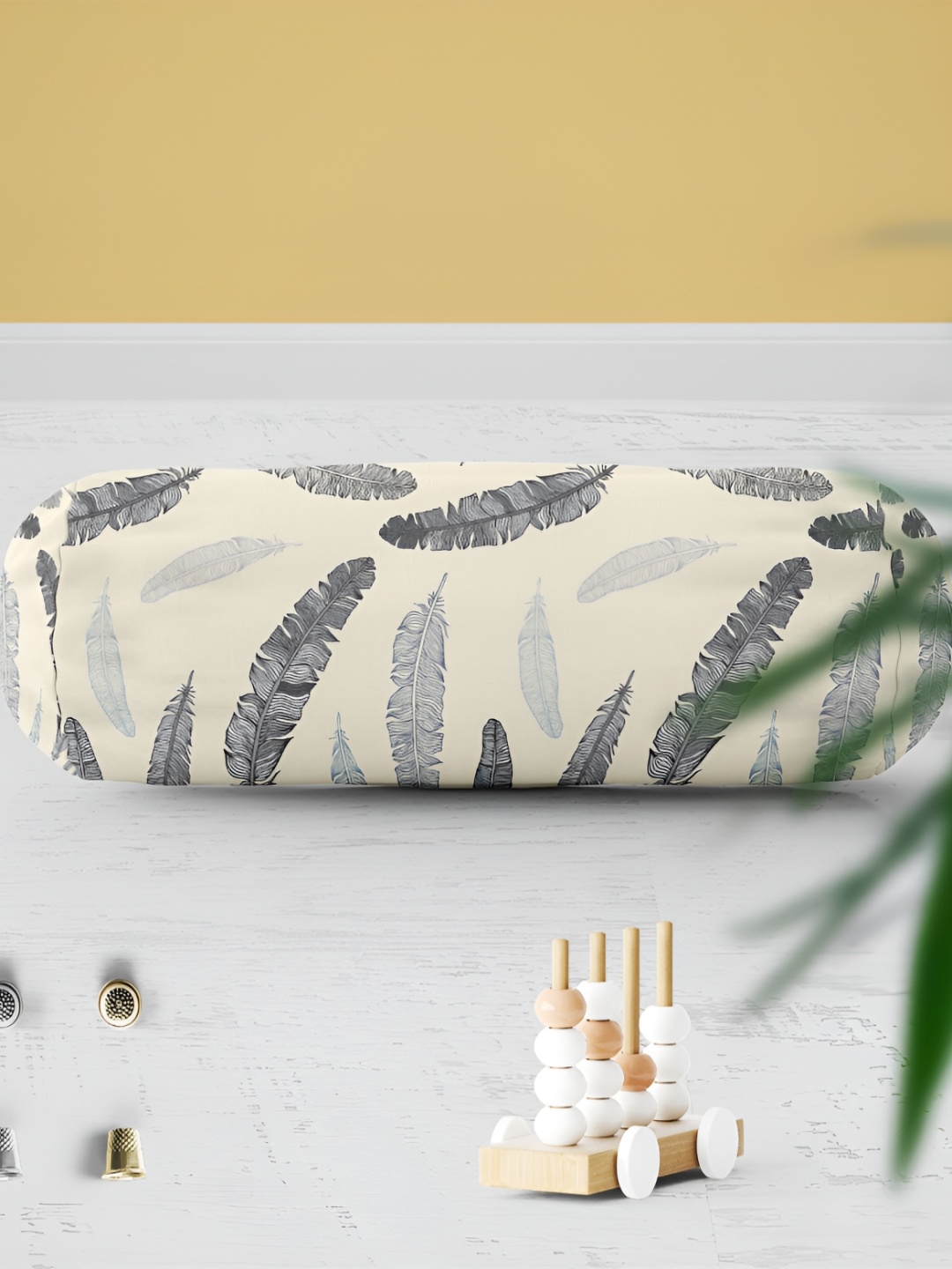 

ArtzFolio Off-White & Grey 2 Pieces Printed Bolster Covers