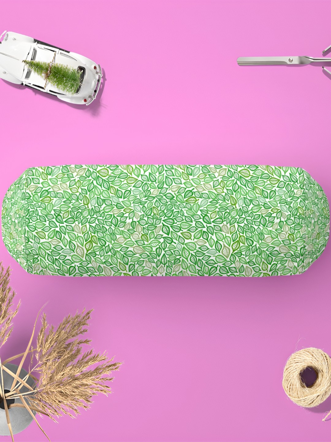 

ArtzFolio Green & White 2-Pcs Printed Eco-Friendly Bolster Covers