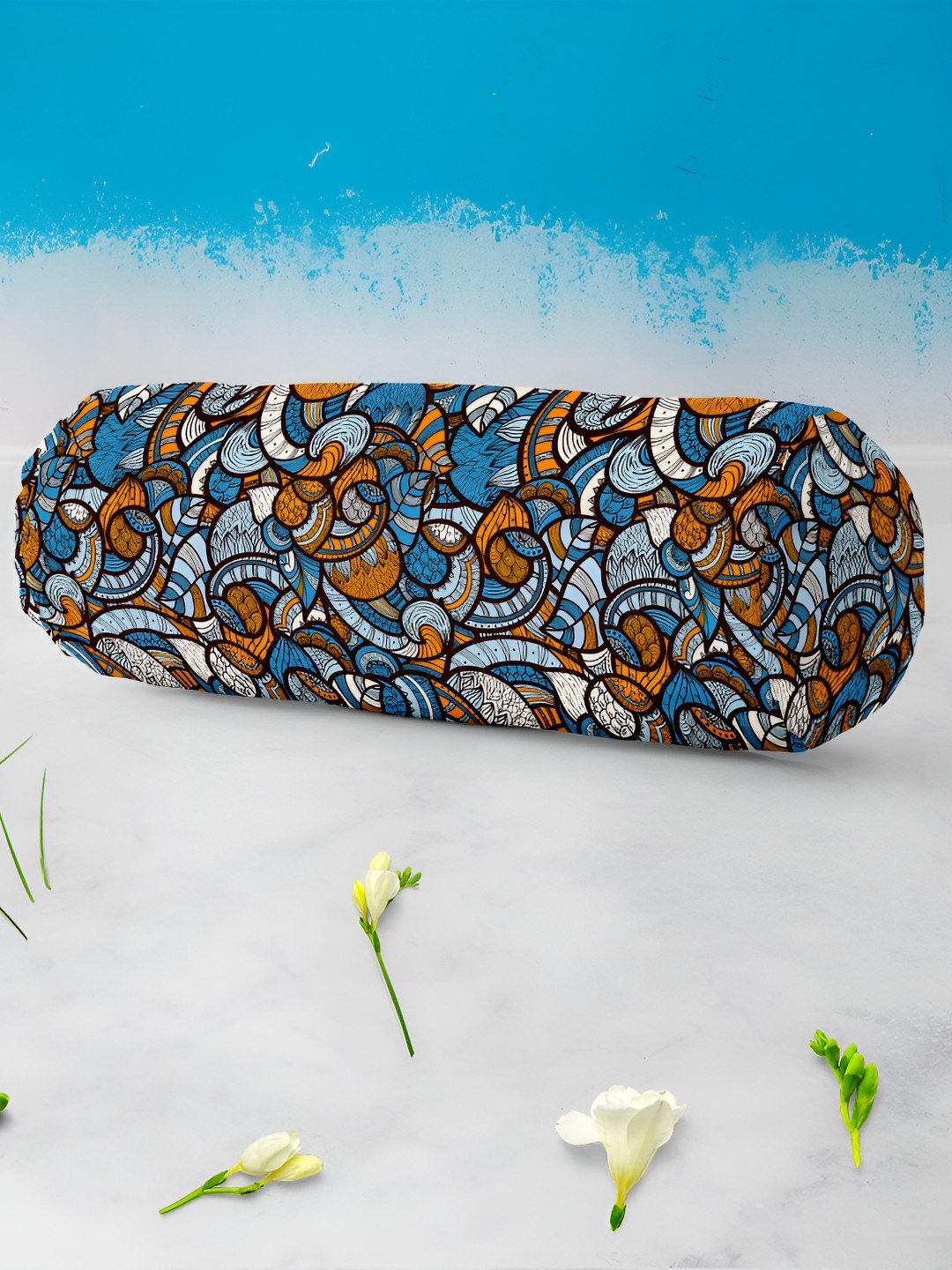 

ArtzFolio Brown & Blue 2 Pieces Printed Eco-Friendly Bolster Covers