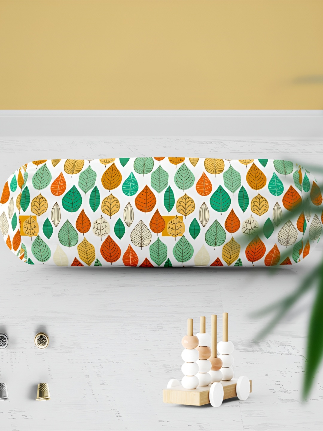

ArtzFolio 2 Pieces Floral Print Bolster Covers, White