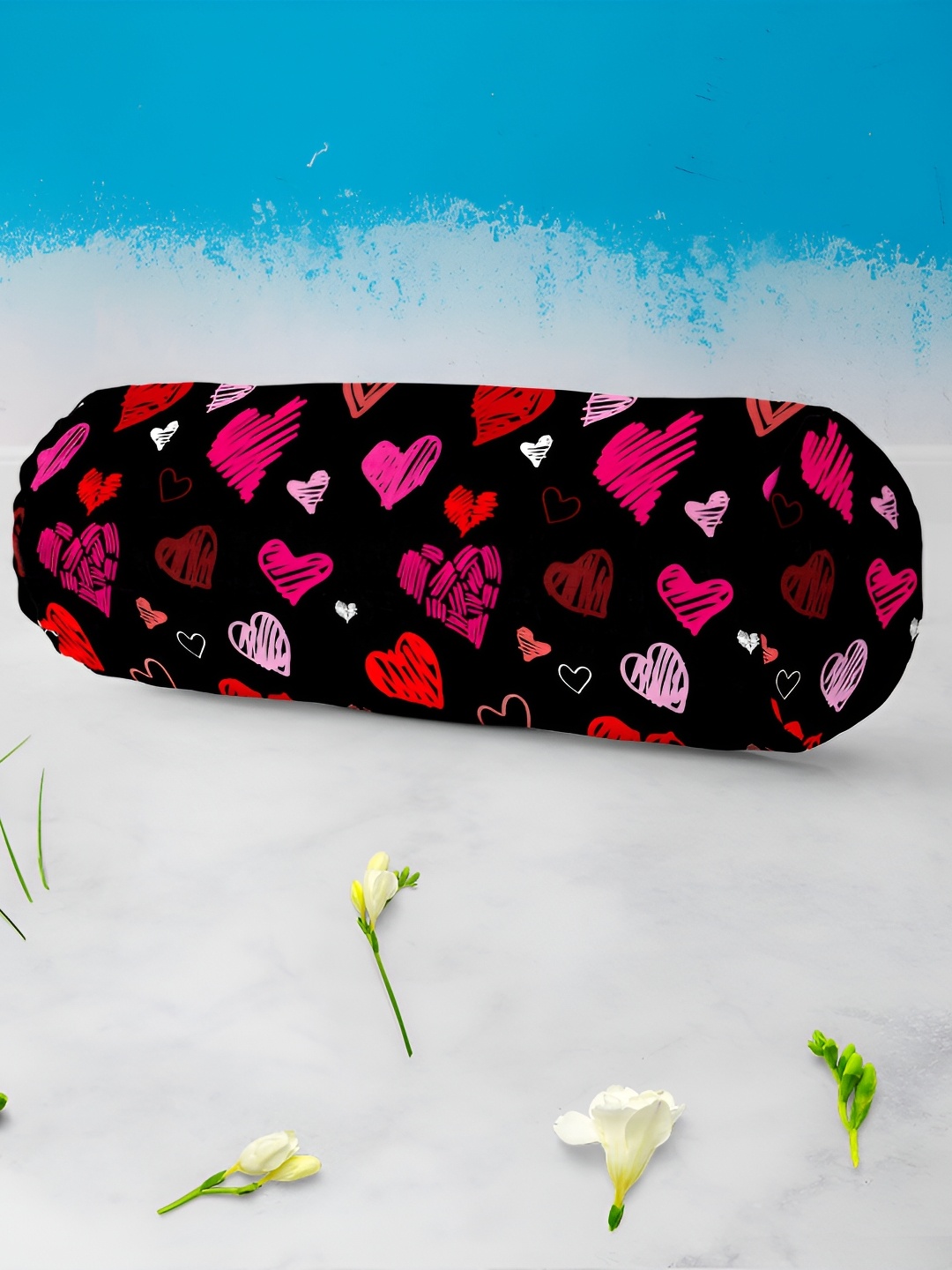 

ArtzFolio 2 Pieces Black & Red Printed Eco-Friendly Bolster Covers