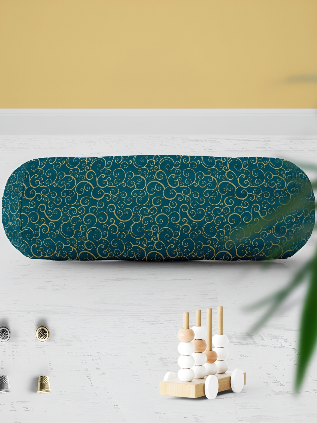 

ArtzFolio Green & Beige 2 Pieces Printed Velvet Eco-Friendly Bolster Covers