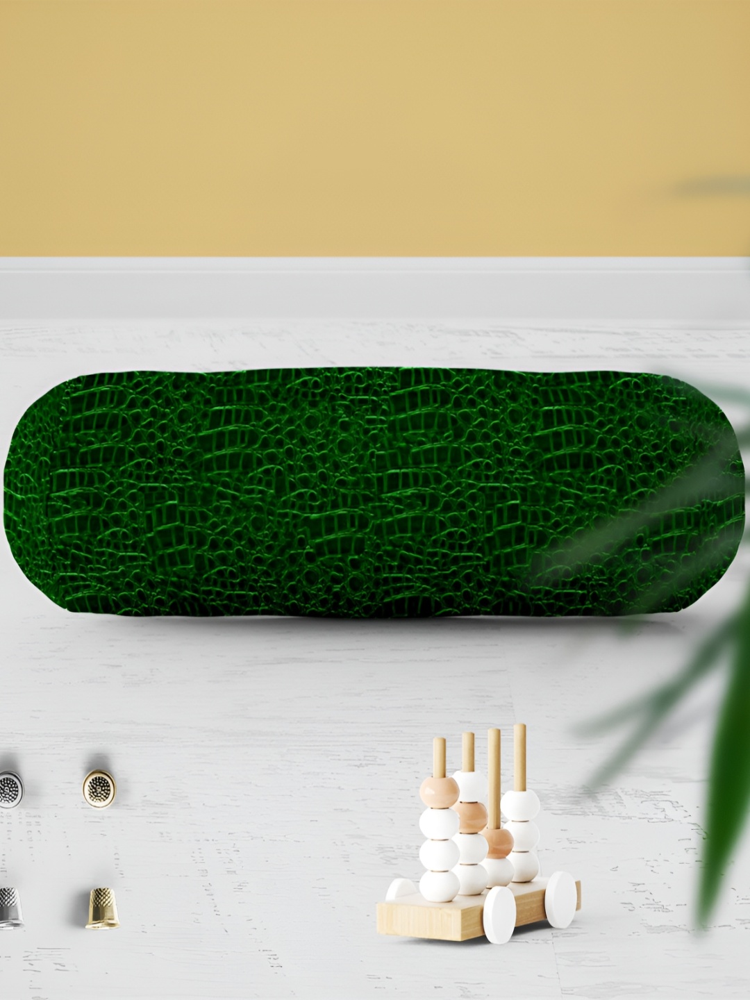 

ArtzFolio Green 2 Pieces Printed Velvet Bolster Covers