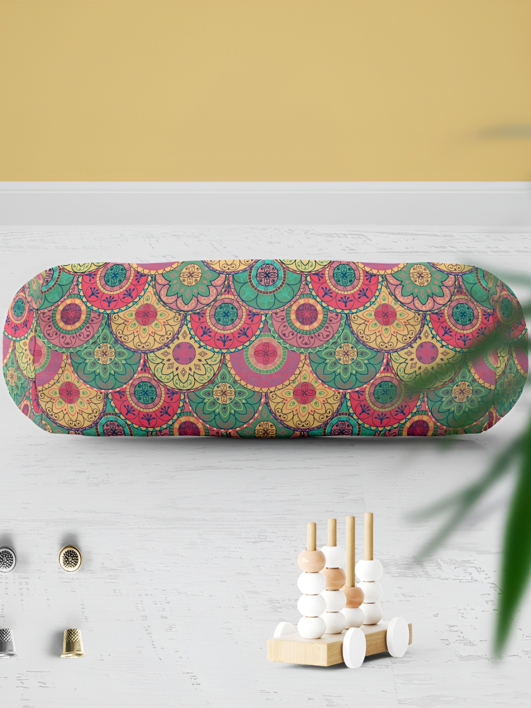

ArtzFolio Green & Pink 5 Pieces Printed Eco-Friendly Bolster Covers