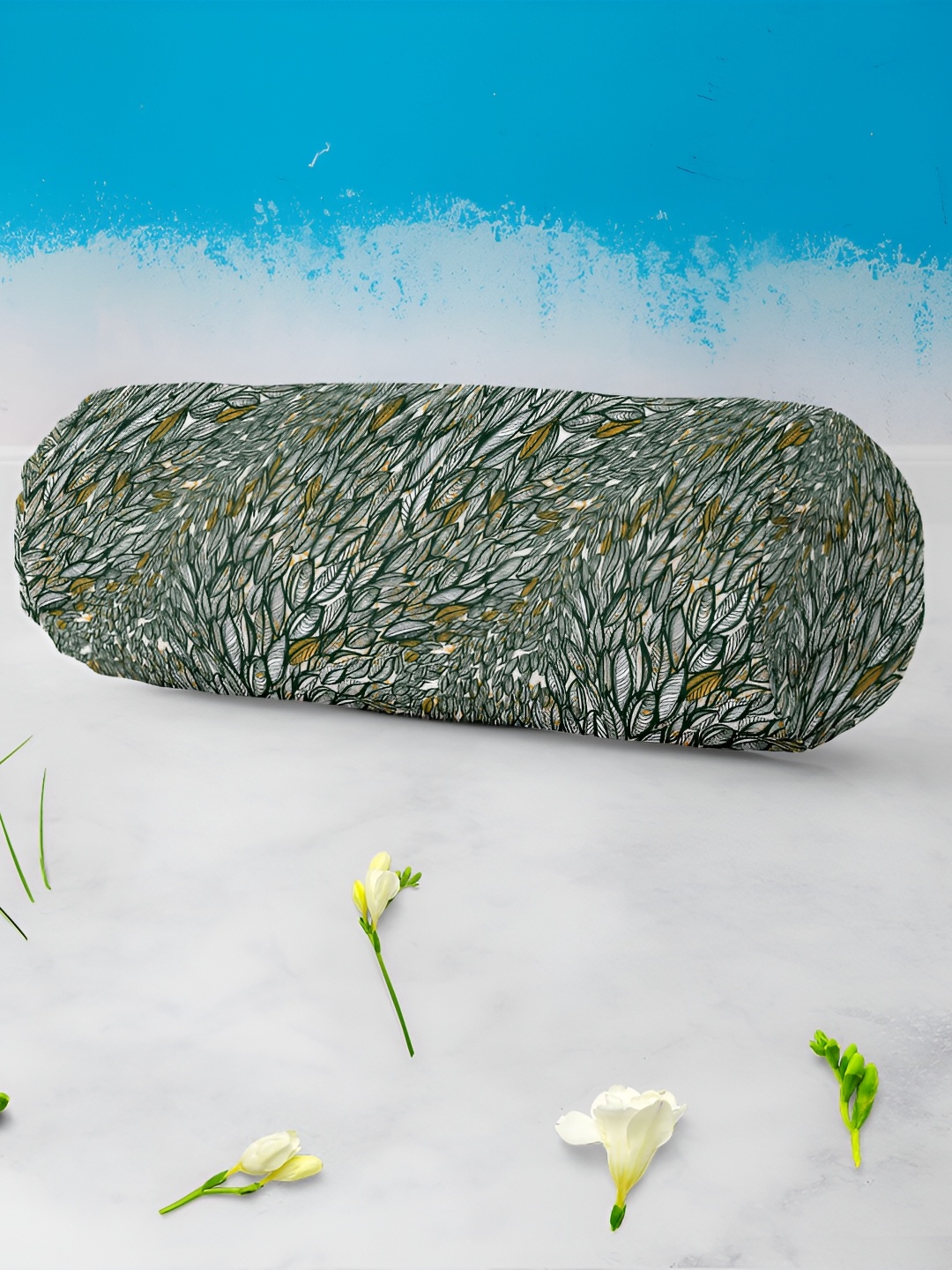 

ArtzFolio Green 2 Pieces Printed Velvet Bolster Covers, Multi