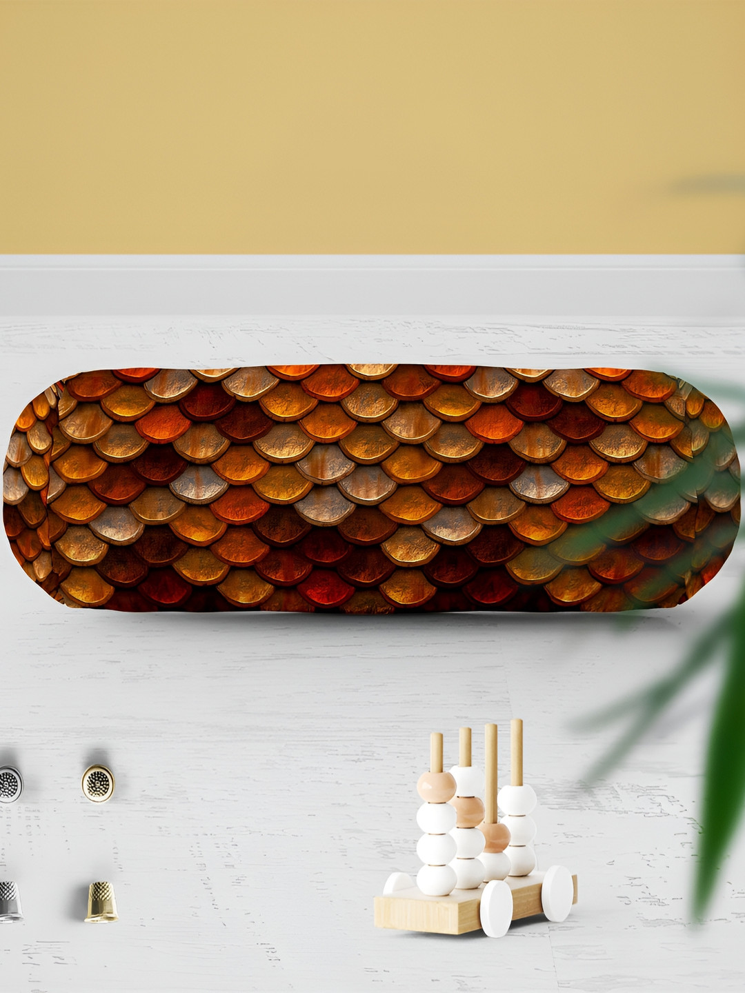 

ArtzFolio Brown & Rust 2 Pieces Printed Velvet Eco-Friendly Bolster Covers