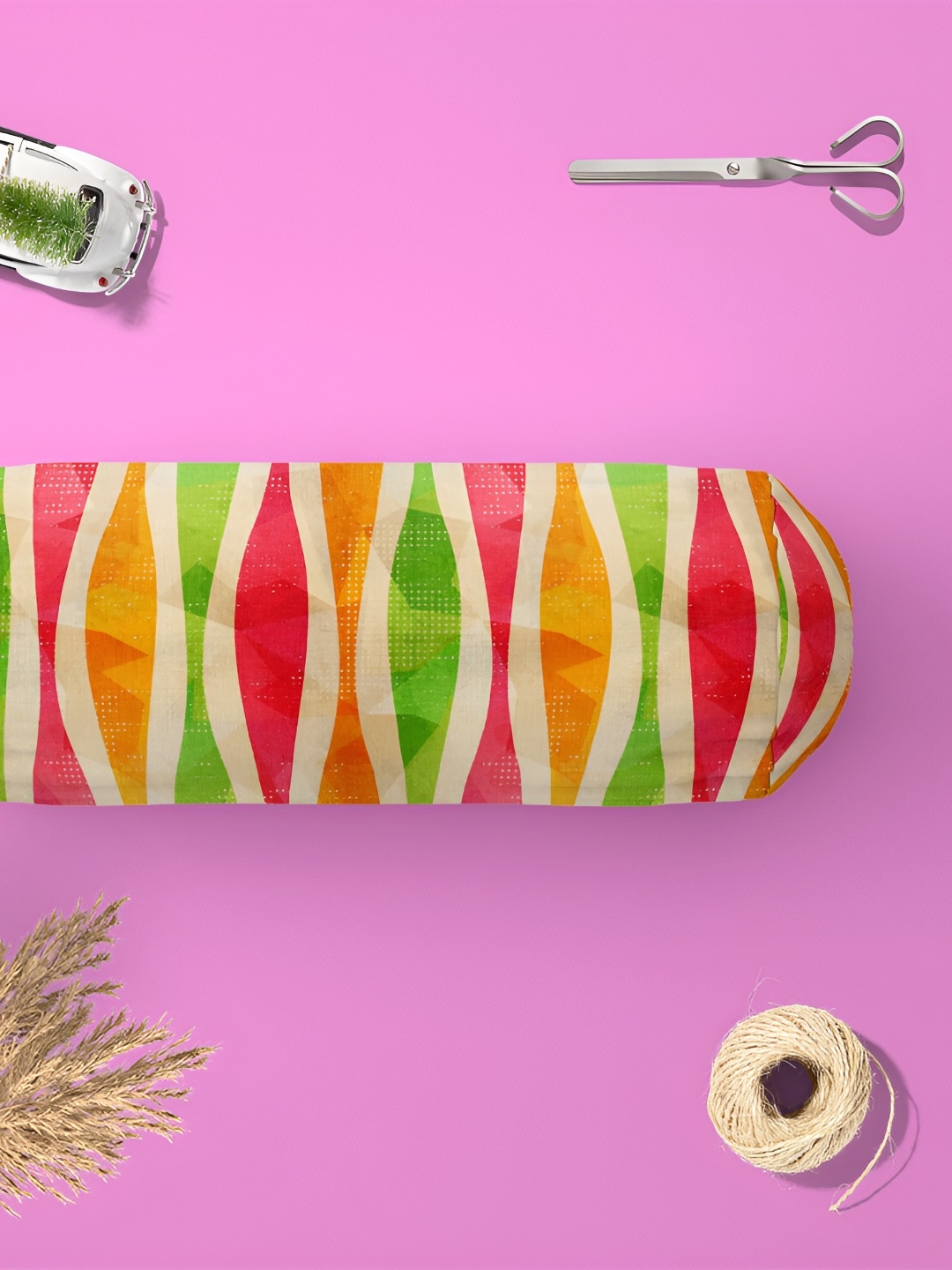 

ArtzFolio Beige & Green 2 Pieces Printed Velvet Eco-Friendly Bolster Covers