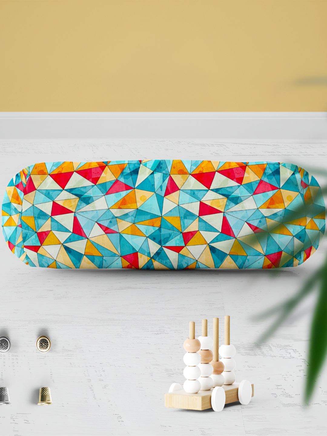 

ArtzFolio 2 Pcs Blue & Red Printed Velvet Bolster Covers