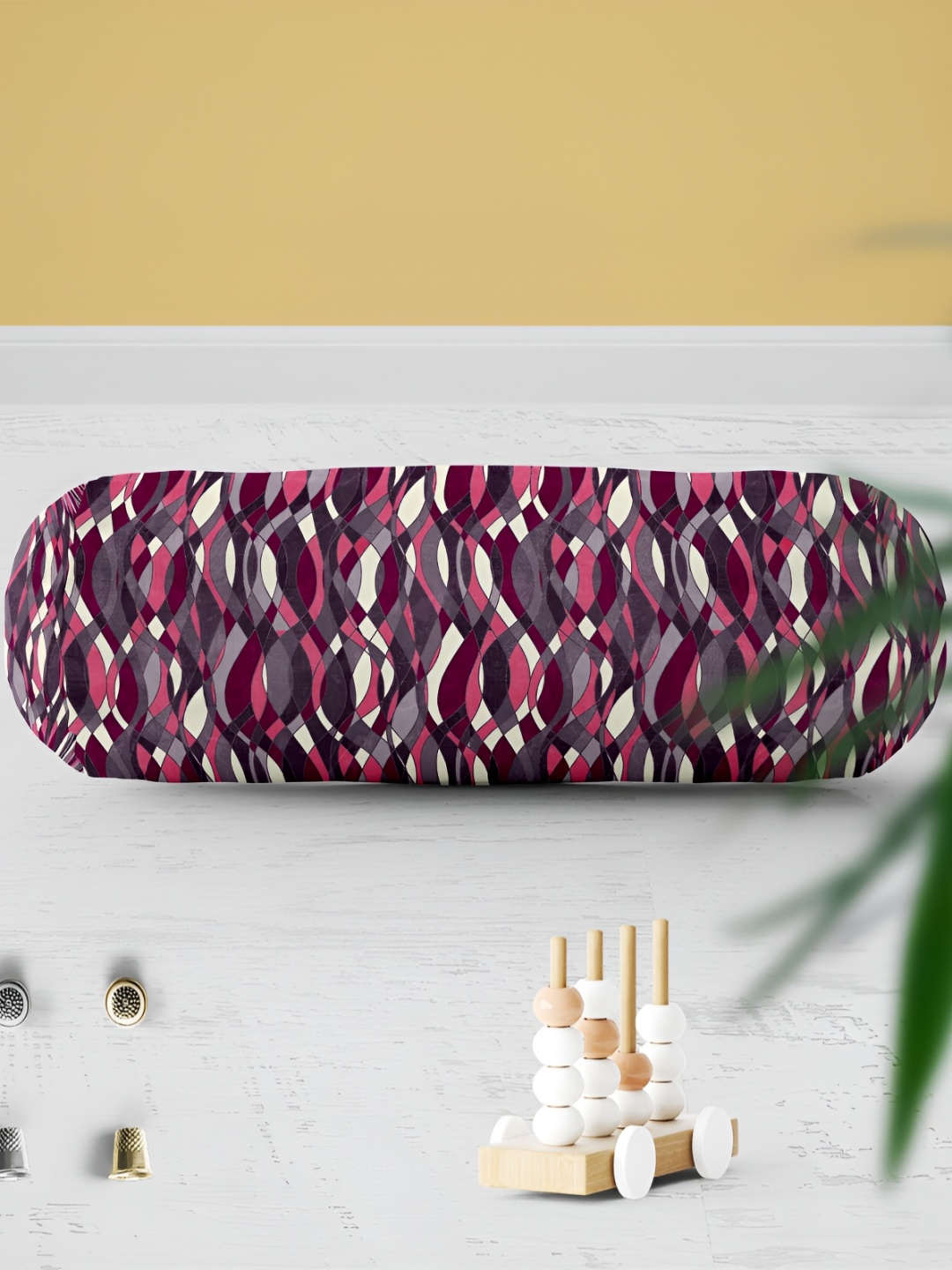 

ArtzFolio 2 Pieces Grey & Mauve Printed Eco-Friendly Bolster Covers