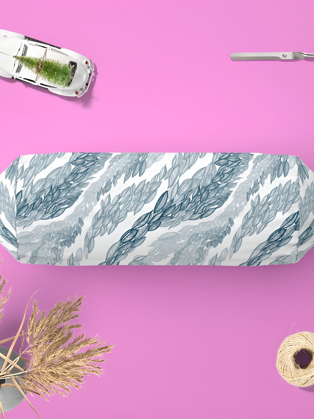 

ArtzFolio White & Grey 2 Pieces Abstract Printed Bolster Covers