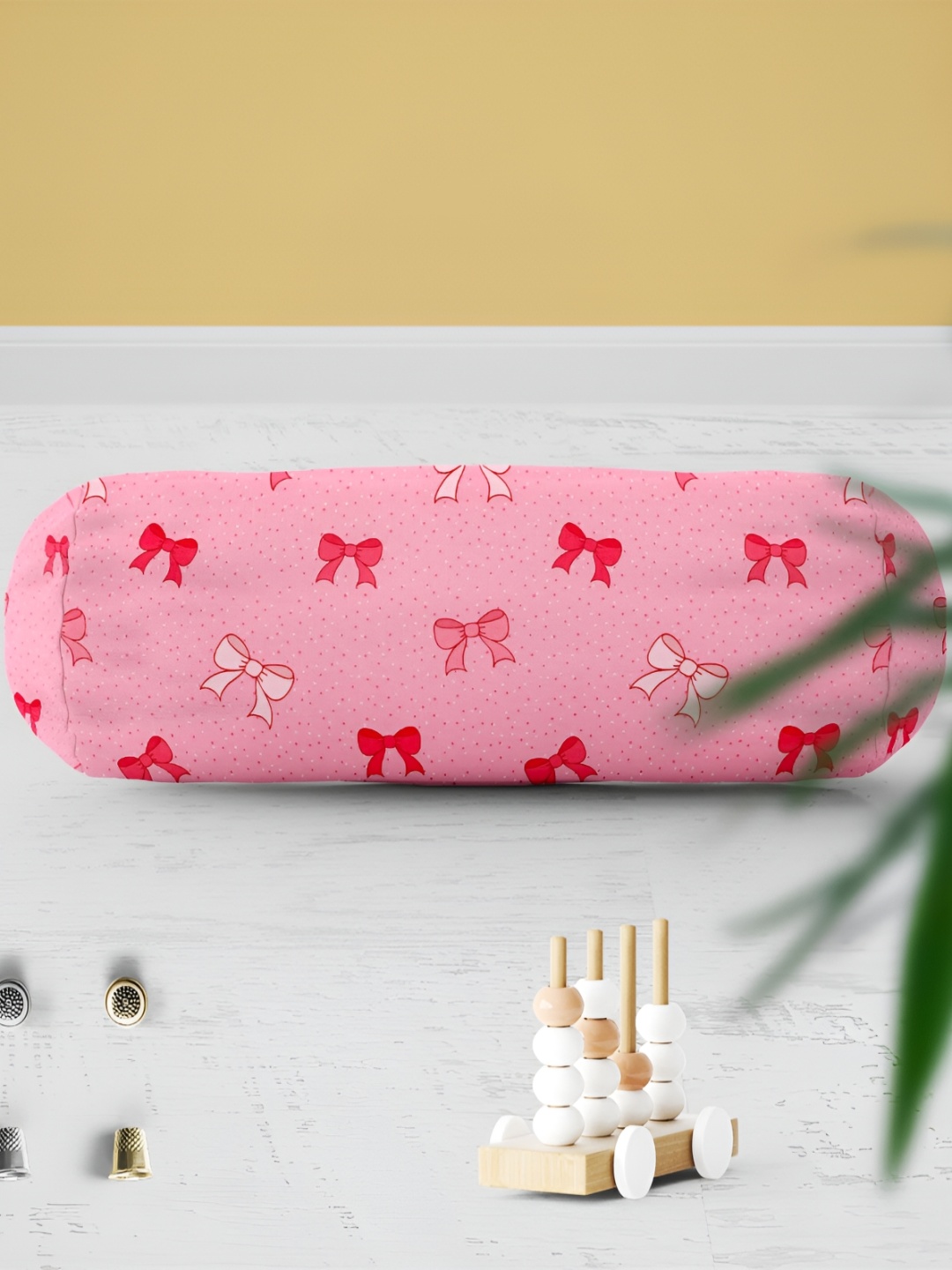

ArtzFolio Pink & Red 2 Pieces Printed Cotton Eco-Friendly Bolster Covers