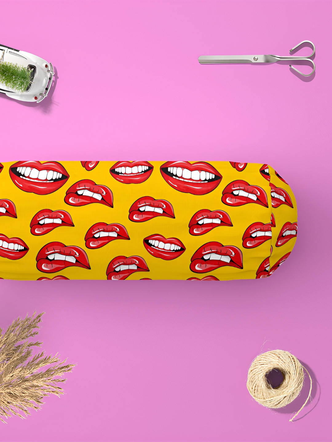 

ArtzFolio Yellow & Red 2 Pieces Printed Eco-Friendly Bolster Covers