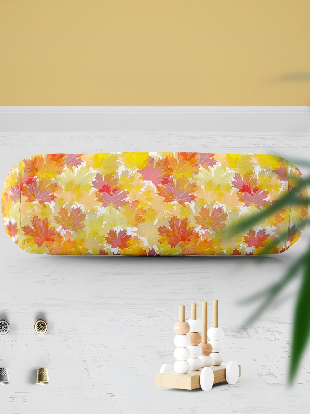 

ArtzFolio Pink & Green 2 Pieces Floral Printed Velvet Bolster Covers