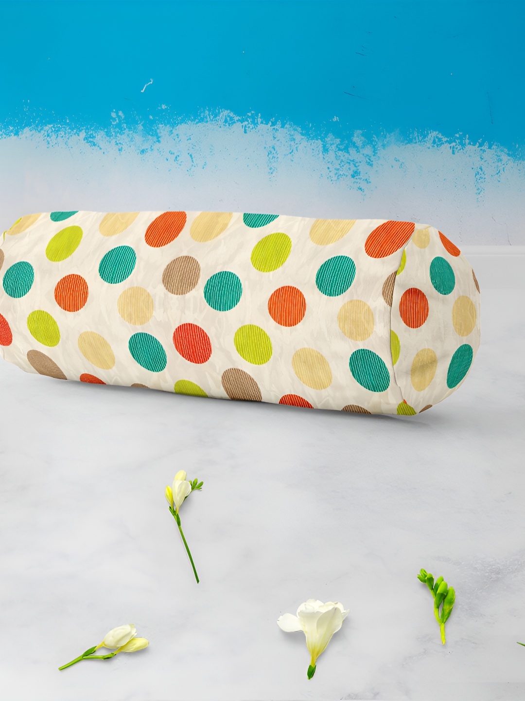 

ArtzFolio Beige & Green 2 Pieces Printed Bolster Covers