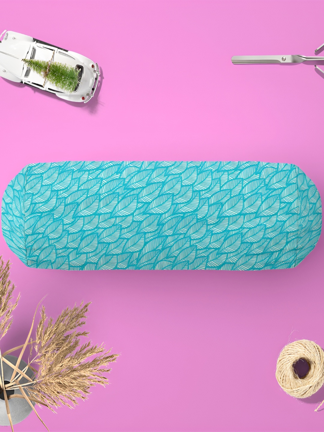 

ArtzFolio Blue 2 Pcs Velvet Bolster Covers, Green