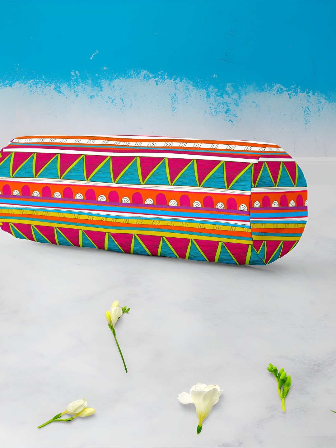 

ArtzFolio Pink & Green 2 Pieces Printed Eco-Friendly Bolster Covers