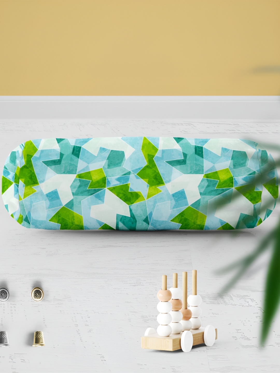 

ArtzFolio Blue & Green 5 Pieces Printed Bolster Covers