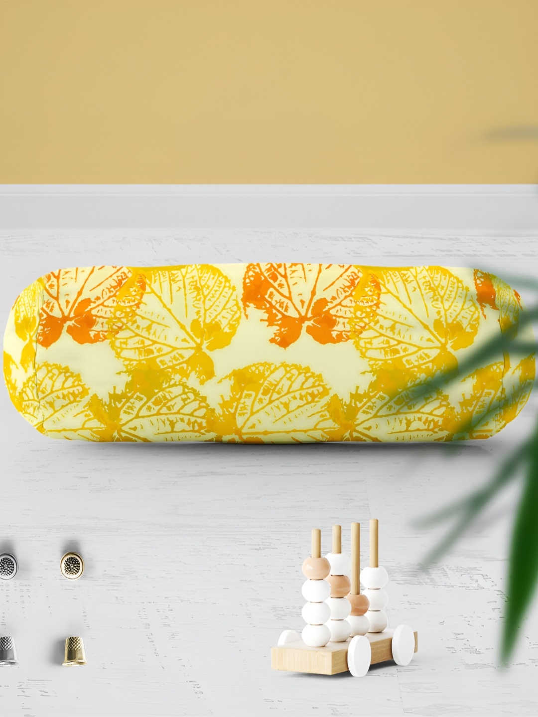 

ArtzFolio Yellow 2 Pieces Printed Bolster Covers