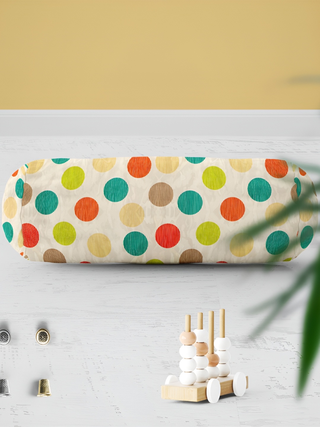 

ArtzFolio Beige & Green 2 Pieces Printed Eco-Friendly Bolster Covers