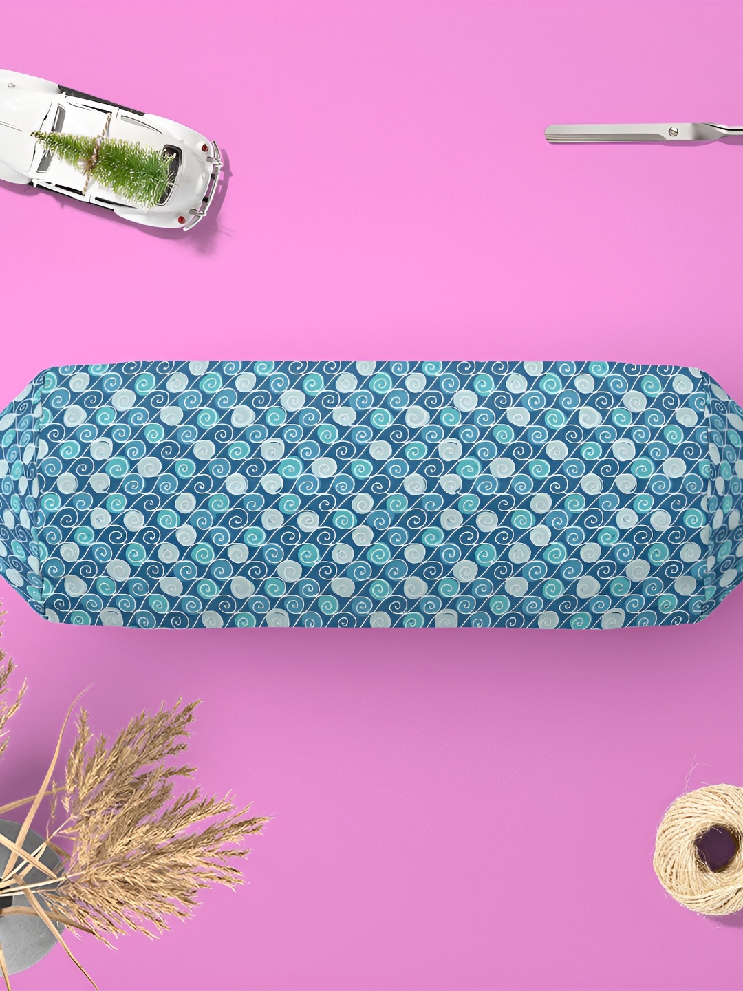 

ArtzFolio Blue & White 2 Pieces Printed Eco-Friendly Bolster Covers