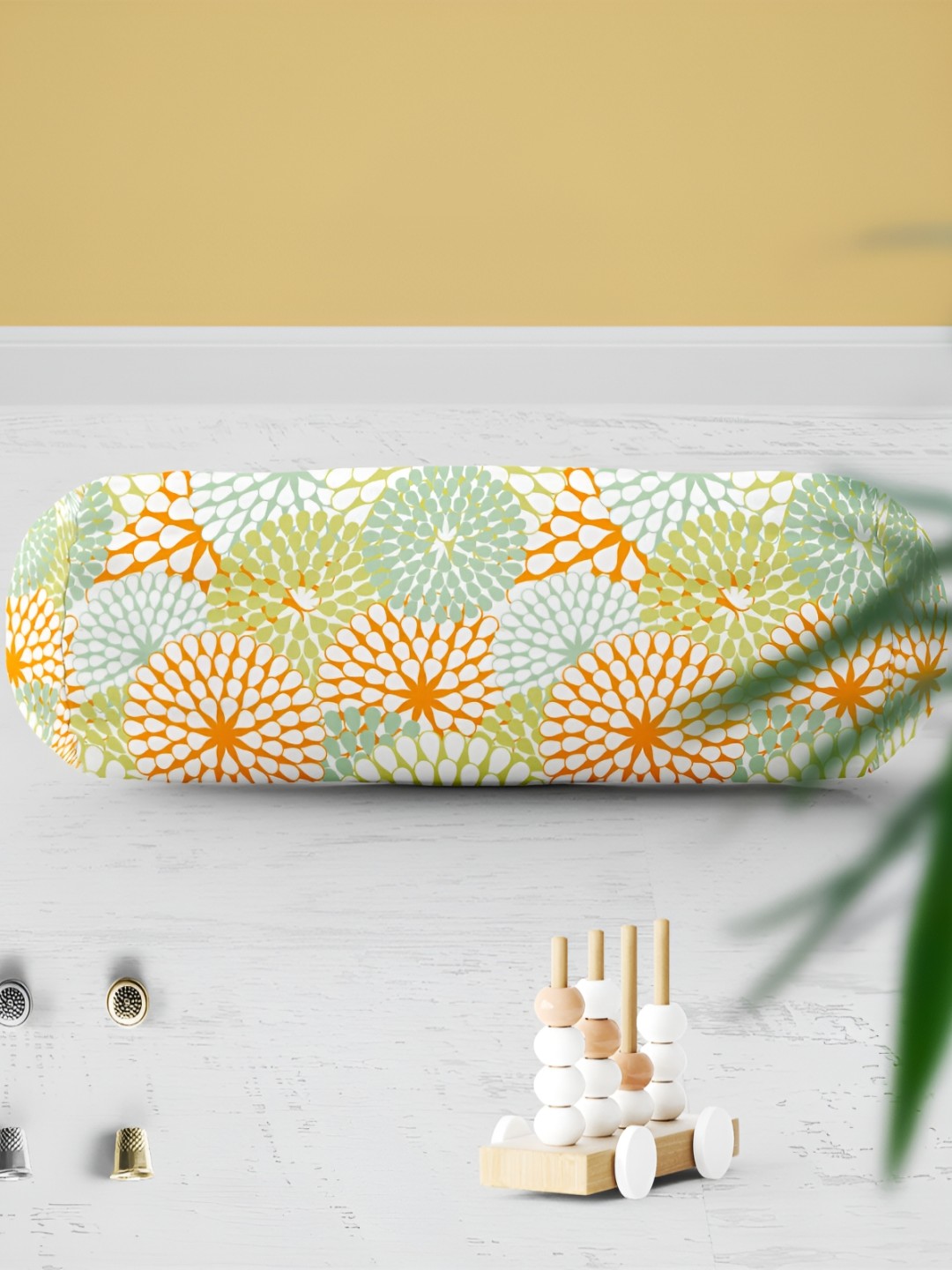 

ArtzFolio White & Orange 2 Pieces Printed Eco-Friendly Bolster Covers