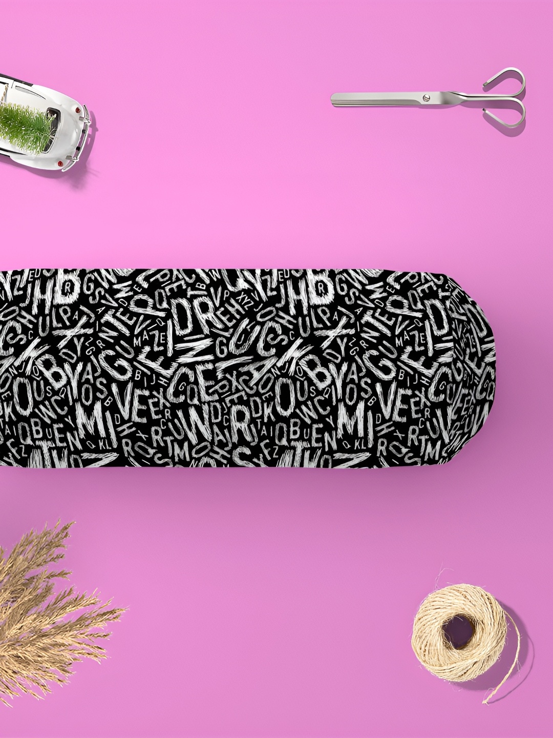 

ArtzFolio Black & White 2 Pieces Typography Printed Bolster Covers
