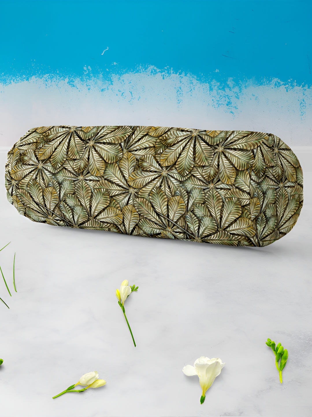 

ArtzFolio Brown & Blue 2 Pieces Printed Bolster Covers