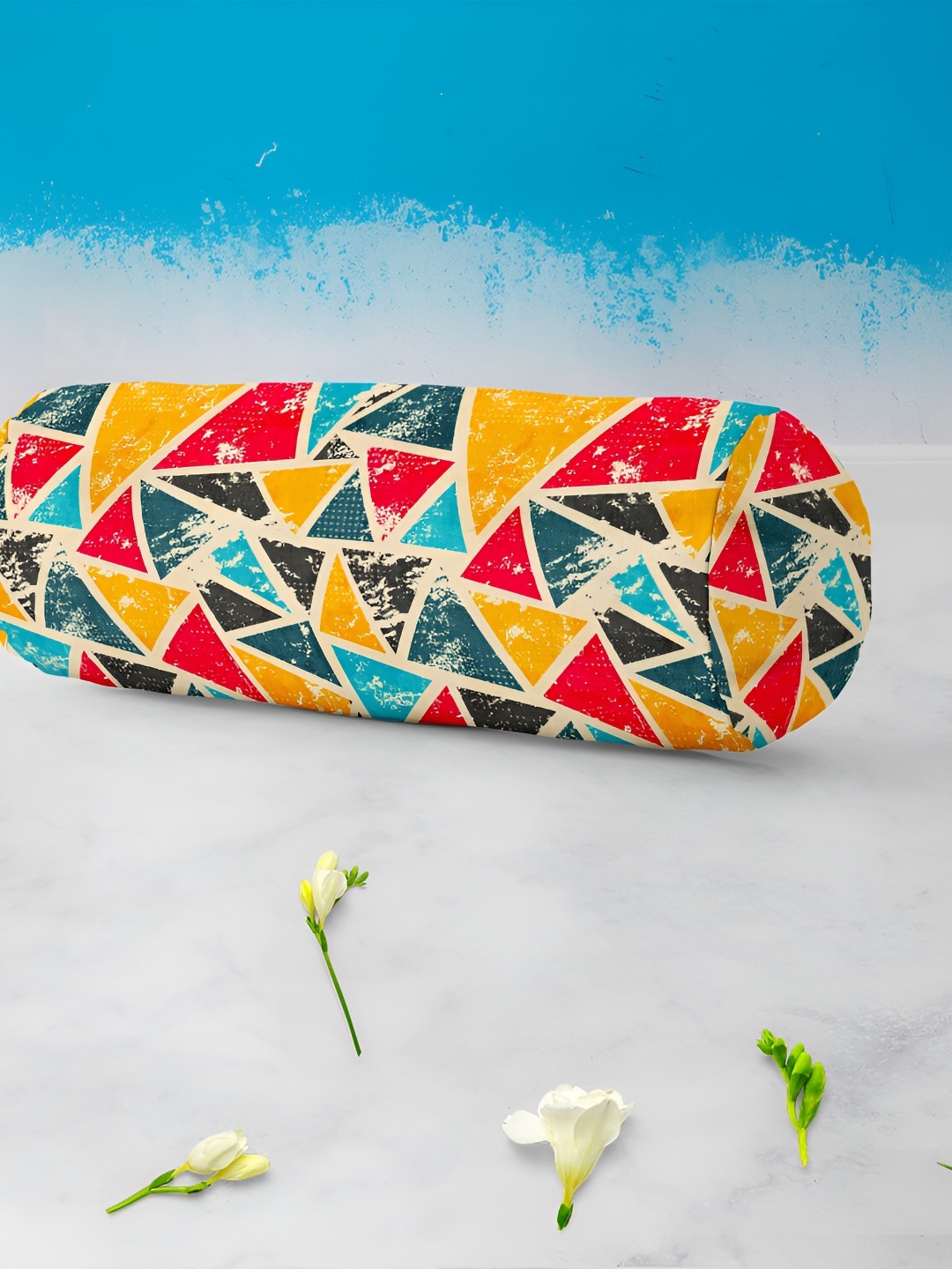 

ArtzFolio Red & Navy Blue 2 Pieces Printed Cotton Canvas Bolster Covers