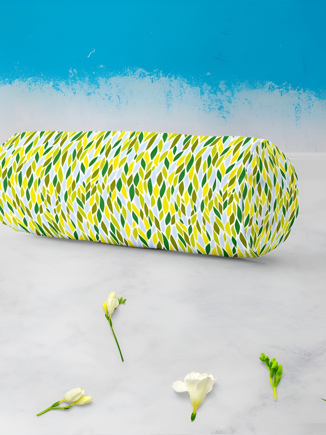 

ArtzFolio Yellow & Green 2-Pcs Printed Bolster Covers