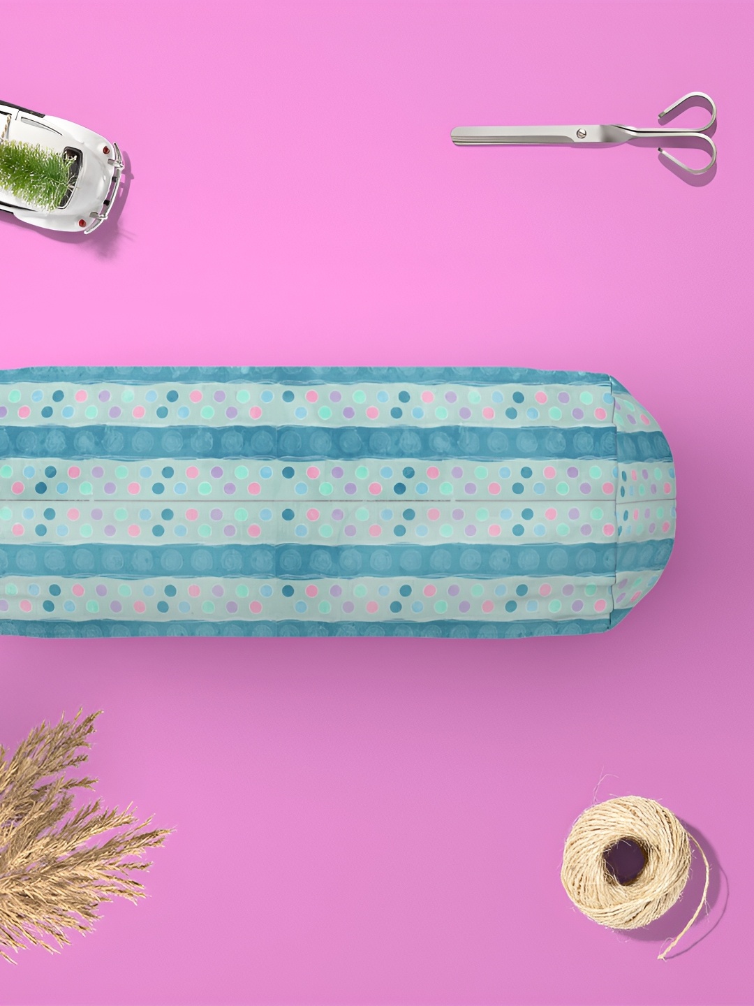 

ArtzFolio Blue & Pink 2 Pieces Abstract Printed Bolster Covers