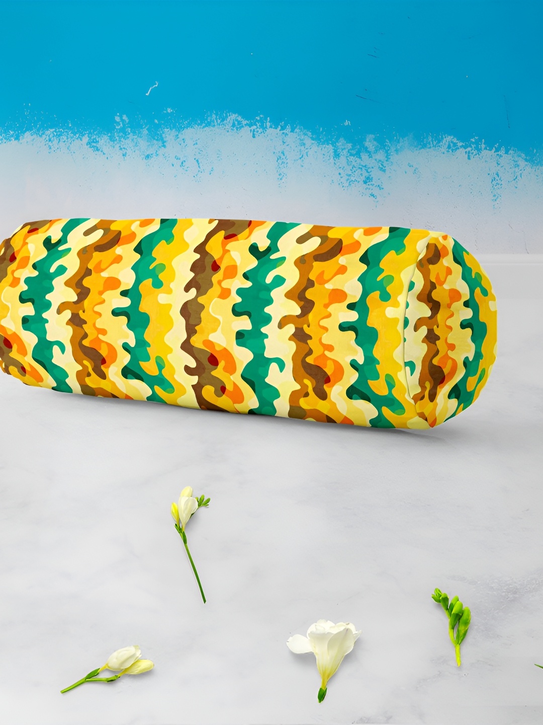 

ArtzFolio Yellow & Brown 2 Pieces Velvet Eco-Friendly Bolster Covers
