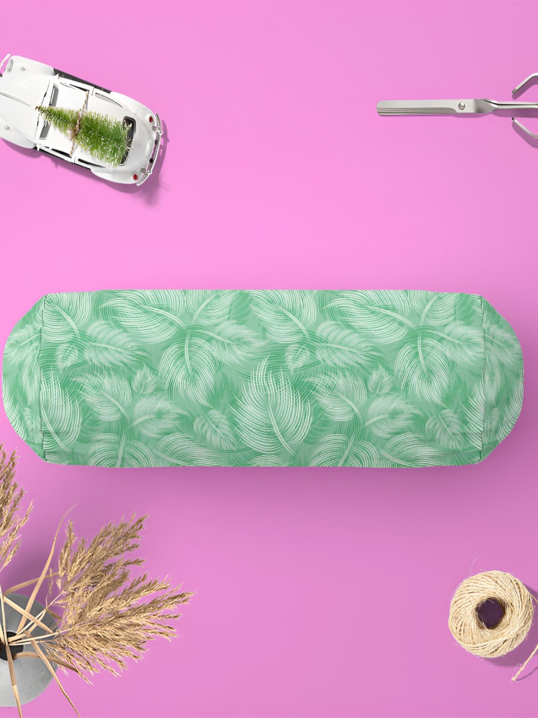 

ArtzFolio Green & White 5 Pieces Printed Eco-Friendly Bolster Covers