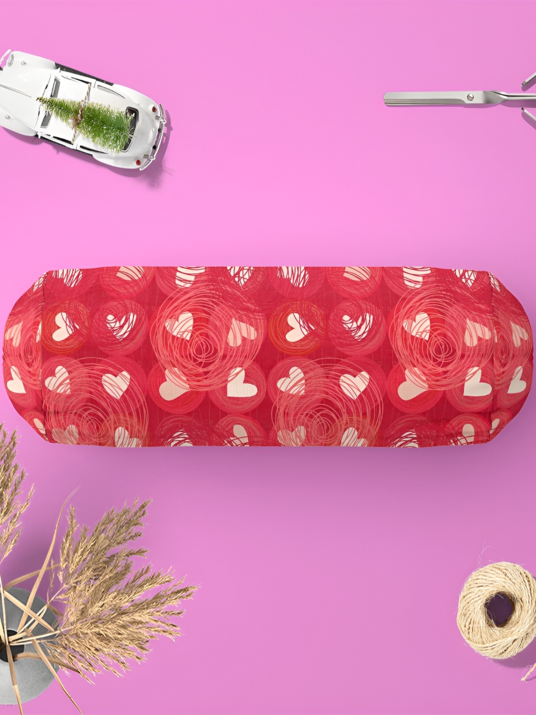 

ArtzFolio Red & White 2-pcs Printed Eco-Friendly Bolster Covers