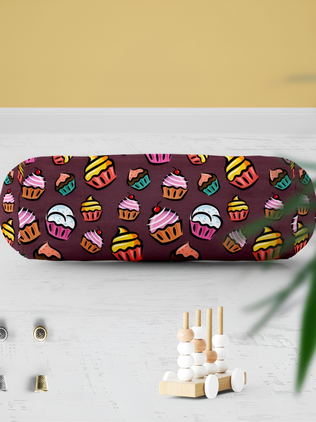 

ArtzFolio 2-pcs Brown & Pink Printed Bolster Covers with Concealed Zipper